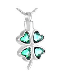 Four Leaf Clover - Stainless Steel Cremation Ashes Memorial Jewellery Pendant
