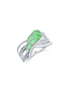 LifeStone™ Ladies Guardian Angel Cremation Ashes Ring-Apple-Sterling Silver