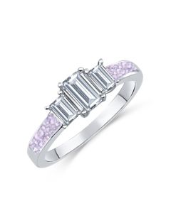 LifeStone™ Ladies Grace Cremation Ashes memorial Ring-Lavender-Sterling Silver