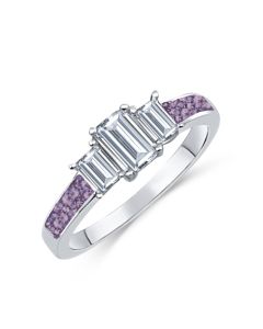 LifeStone™ Ladies Grace Cremation Ashes memorial Ring-Violet-Sterling Silver