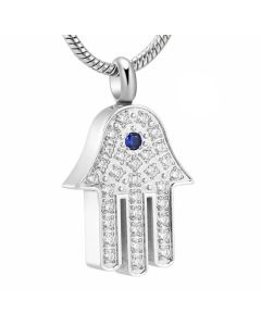 Hamsa Hand -Stainless Steel Cremation Ashes Jewellery Urn Pendant