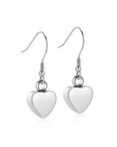Heart Earrings - Stainless Steel Cremation Ashes Jewellery 