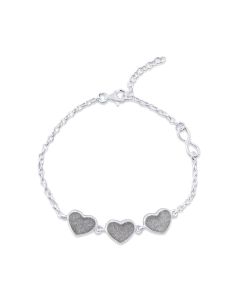 LifeStone™ Ladies Triple Hearts Cremation Ashes Bracelet-Midnight