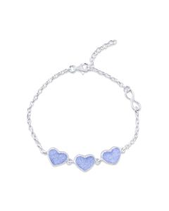 LifeStone™ Ladies Triple Hearts Cremation Ashes Bracelet-Sapphire