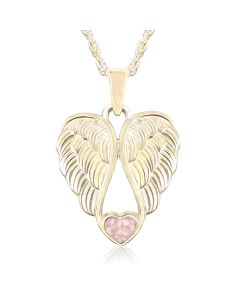 LifeStone™ Heart Wings Cremation Ashes Pendant-Ballerina-9ct Yellow Gold