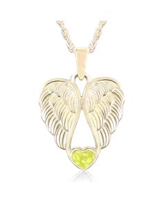 LifeStone™ Heart Wings Cremation Ashes Pendant-Daffodil-9ct Yellow Gold