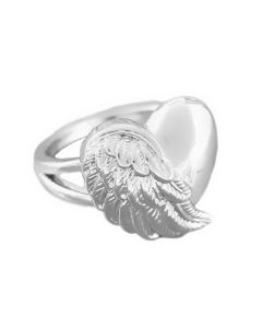 Heavenly Heart Sterling Silver Cremation Ashes Memorial Ring