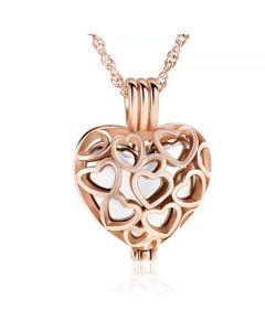 Heart Full of Love Rose Gold - Stainless Steel Cremation Ashes Jewellery Pendant