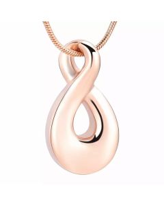 Classic Infinity Rose Gold - Stainless Steel Ashes Jewellery Memorial Urn Pendant