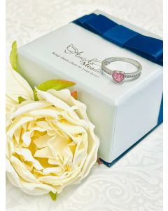 LifeStone™ Ladies Amour Heart Cremation Ashes Ring-Cupid-Sterling Silver
