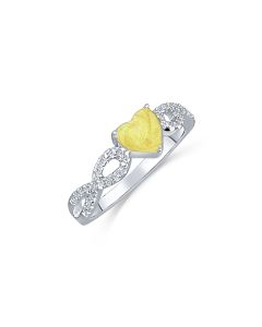 LifeStone™ Ladies Infinite Hearts Cremation Ashes Ring-Daffodil-Sterling Silver