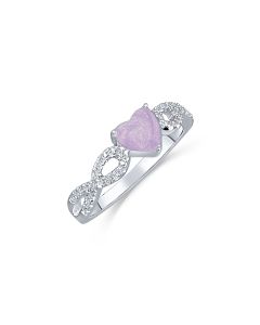 LifeStone™ Ladies Infinite Hearts Cremation Ashes Ring-Lavender-Sterling Silver