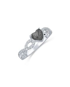 LifeStone™ Ladies Infinite Hearts Cremation Ashes Ring-Midnight-Sterling Silver
