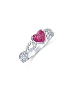 LifeStone™ Ladies Infinite Hearts Cremation Ashes Ring-Mulberry-Sterling Silver