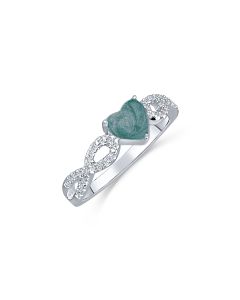 LifeStone™ Ladies Infinite Hearts Cremation Ashes Ring-Peacock-Sterling Silver