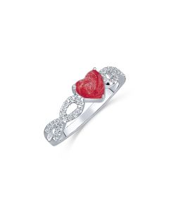 LifeStone™ Ladies Infinite Hearts Cremation Ashes Ring-Rose-Sterling Silver