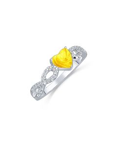 LifeStone™ Ladies Infinite Hearts Cremation Ashes Ring-Sunflower-Sterling Silver