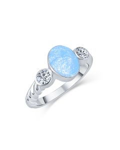 LifeStone™ Ladies Evermore Infinity Band Cremation Ashes Ring-Azure-Sterling Silver