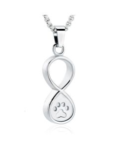 Infinity Paw - Stainless Steel Cremation Ashes Memorial Pendant