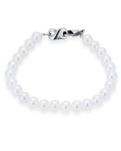 Pearl Infinity Bracelet - Stainless Steel Cremation Ashes Jewellery