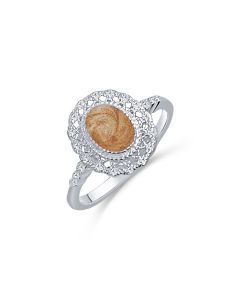 LifeStone™ Ladies Kensington Cremation Ashes Ring-Copper-Sterling Silver