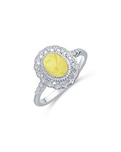 LifeStone™ Ladies Kensington Cremation Ashes Ring-Daffodil-Sterling Silver