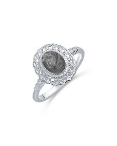 LifeStone™ Ladies Kensington Cremation Ashes Ring-Midnight-Sterling Silver