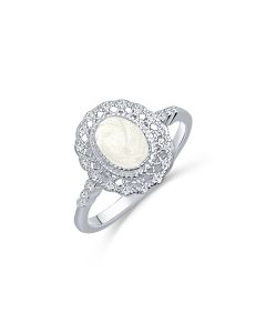 LifeStone™ Ladies Kensington Cremation Ashes Ring-Pearl-Sterling Silver