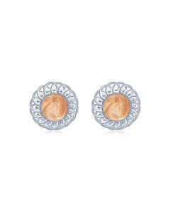 LifeStone™ Ladies Sterling Silver Forever Round Cremation Ashes Earrings-Sienna