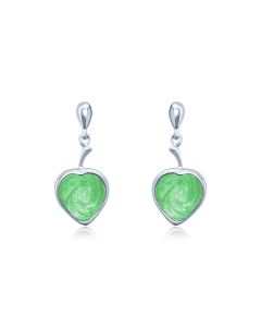 LifeStone™ Ladies Droplet Heart Cremation Ashes Earrings-Apple