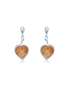 LifeStone™ Ladies Droplet Heart Cremation Ashes Earrings-Copper