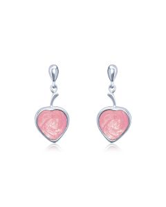 LifeStone™ Ladies Droplet Heart Cremation Ashes Earrings-Cupid