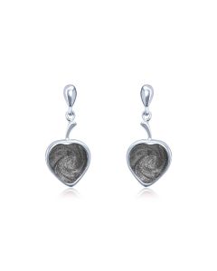 LifeStone™ Ladies Droplet Heart Cremation Ashes Earrings-Midnight