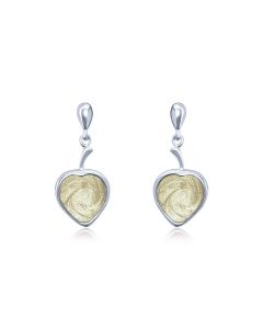 LifeStone™ Ladies Droplet Heart Cremation Ashes Earrings-Natural