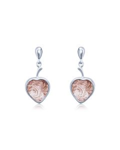 LifeStone™ Ladies Droplet Heart Cremation Ashes Earrings-Sienna