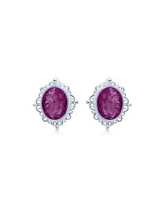 LifeStone™ Ladies Cremation Ashes Earrings -Mulberry
