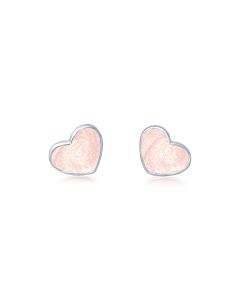 LifeStone™ Ladies Sterling Silver Asymmetric Heart Cremation Ashes Earrings-Ballerina