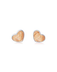 LifeStone™ Ladies Sterling Silver Asymmetric Heart Cremation Ashes Earrings-Sienna