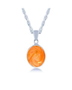 LifeStone™ Perfect Oval Cremation Ashes Pendant-Amber
