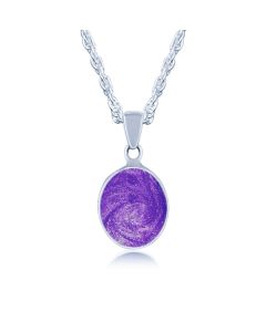 LifeStone™ Perfect Oval Cremation Ashes Pendant-Violet