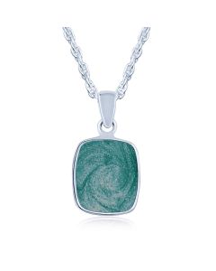 LifeStone™ Perfect Rectactangle Cremation Ashes Pendant-Peacock