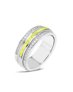 LifeStone™ Memories Unisex Cremation Ashes Ring-Daffodil-Sterling Silver
