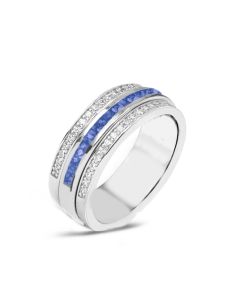 LifeStone™ Memories Unisex Cremation Ashes Ring-Sapphire-Sterling Silver
