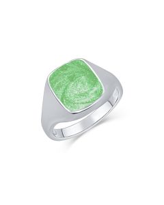 LifeStone™ Gents Signet Cremation Ashes Ring-Apple-Sterling Silver