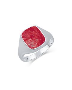 LifeStone™ Gents Signet Cremation Ashes Ring-Rose-Sterling Silver