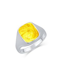 LifeStone™ Gents Signet Cremation Ashes Ring-Sunflower-Sterling Silver