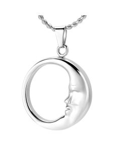 Moon Circle - Stainless Steel Cremation Ashes Jewellery Pendant