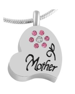 Mother Heart - Stainless Steel Cremation Ashes Memorial Jewellery Pendant