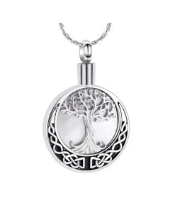 Pearl Tree of Life -Stainless Steel Cremation Ashes Jewellery Memorial Pendant