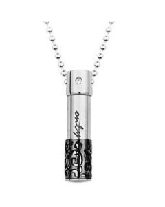 Only Love Cylinder - Stainless Steel Cremation Ashes Memorial Pendant
